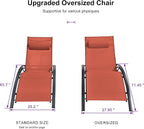 PURPLE LEAF Patio Oversized Chaise Lounge Chair Set - Image 2