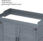 Outdoor Garden Patio Wooden Storage Cabinet Furniture Waterproof Tool Shed - Image 5