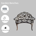 KAILI Garden Bench, Metal Aluminum Rose, Suitable - Image 4