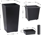 Garvee 30" Tall Planters Set of 2, Outdoor＆Indoor Black Planter Pots, High - Image 9