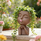 Face Flower Pot Head Planter, Girl Heads Flowerpot, Lady Faces Plant Pot - Image 7