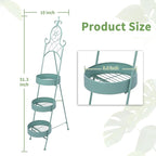 Plant Stands Indoor 3 Tie Green Metal Corner Shelf Plant Pot Holder Planters - Image 3