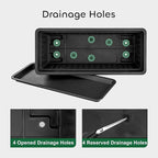 GROWNEER 3 Packs 17 Inches Black Flower Window Box Plastic Vegetable Planters - Image 4