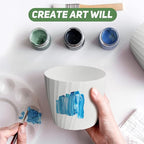 7 pcs Plant Pots with Drainage Holes and Saucers, Indoor Planters - Image 3