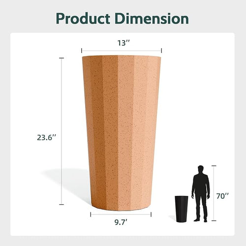 23.6" H Tall Planters for Outdoor Plants, 2 Pack Large Outdoor Planters for - Image 2