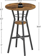 Bar Table, 2-Tier Round High Top Table, Pub Table, Home Bar Counter Height - Image 6