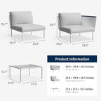 East Oak 5-Piece Outdoor Sectional Sofa, Modular Outdoor Furniture - Image 7
