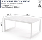 Outdoor Coffee Table for Patio, Aluminum All-Weather Modern Metal Coffee Table - Image 2