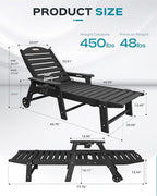 Outdoor Chaise Lounge Chair Set of 2, Patio Lounge Chairs - Image 3