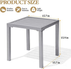 Crestlive Products Outdoor Side Table Set of 2, Small Square Metal End Table - Image 3