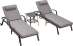 HOMREST Pool Lounge Chairs Set of 3, Outdoor Wicker Chaise Lounge Chair - Image 7