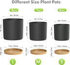 8/7/6 inch Flower Pots, 3 Pack Cylinder Plant Pots - Image 2