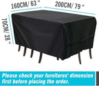 Velway Patio Furniture Cover Outdoor, Waterproof Rectangular Patio Table Chair - Image 4
