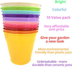 LaLaGreen Hanging Planters Outdoor -10 Pack, 6 Inch Colorful Large Metal Flower - Image 4