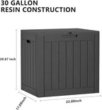 Outdoor Storage Box, 30 Gallon Waterproof Lockable Resin Deck Box - Image 2