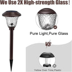 BEAU JARDIN 8 Pack Solar Pathway Lights Outdoor Solar Powered Waterproof Glass - Image 4