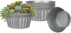 vensovo 10 Inches Silver Metal Rustic Plant Pots by vensovo