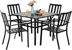 PHI VILLA 5 Pieces Outdoor Metal Dining Set by PHIVILLAThepioneerofcomfortablehouseholdsupplies