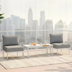 Sundale Outdoor 3 Pieces Patio Furniture Set, Metal Outdoor Sectional Sofa - Image 8