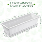 6 Packs 23 Inch Window Flower Box Extra Large Window Sill Herb Garden Long - Image 2