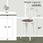 Yongqiang 30 inch Bar Stools Set of 4 Farmhouse Bar Height Stools High Back - Image 3