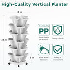 Strawberry Vertical Planter 2 Pack, 6 Tiered Stacking Garden Tower, Stackable - Image 2