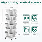 Strawberry Vertical Planter, Stacking Garden Tower, 6 Tiered Stackable Herb - Image 5