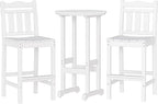 nalone Outdoor Bar Chairs and Table Set, HDPE Balcony Adirondack Chairs and by NALONE