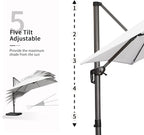 PURPLE LEAF 9' X 11.5' Patio Umbrella Outdoor Cantilever Rectangle Umbrella - Image 6