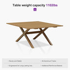 PURPLE LEAF Outdoor Dining Set for 8 All-Weather Aluminum 9 Piece Furniture Sets - Image 4