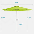 MEWAY 12ft Patio Umbrella Outdoor Table Umbrellas - Image 7