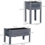 Outsunny Raised Garden Bed Set of 3, Wooden Elevated Planter Box - Image 7