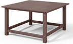 WestinTrends Malibu Low Outdoor HDPE Square Patio Coffee Table, Dark Brown - Image 9