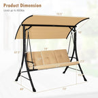 Tangkula 3 Person Porch Swing, Outdoor Swing - Image 4