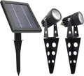 Mini 50X Twin Solar-Powered Flag Pole Light Cast Aluminium Cool White LED by SolarLightMart