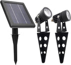 Mini 50X Twin Solar-Powered Flag Pole Light Cast Aluminium Cool White LED by SolarLightMart