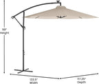 Flash Furniture Sedona Round Solar Cantilever Umbrella, Commercial Grade - Image 5