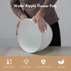 12 Inch Large Plant Pots for Indoor or Outdoor Plants, Wide Water Ripples - Image 4