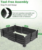 4.3x3.0x1.0ft Raised Garden Bed Kit, Rustproof PP Material Garden Box, Flower - Image 2