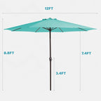 MEWAY 12ft Patio Umbrella Outdoor Table Umbrellas - Image 7