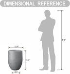 Kante Tall Concrete Planter, 21.7-Inch Height Gray Large Indoor Outdoor Plant - Image 7