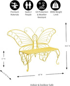 Plow & Hearth Weatherproof Butterfly Outdoor Bench | Holds Up to 300 lbs | - Image 3
