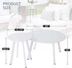 Outdoor Patio Coffee Table Set of 2, Weather Resistant End Table, Round Nesting - Image 3