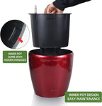 Dexceder 11x10 Inches High Gloss Self Watering Planter Indoor Outdoor, Inner - Image 4