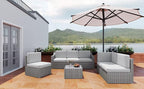 HAPPATIO 7 Piece Patio Conversation Set, Rattan Wicker Outdoor Sectional Sofa - Image 5