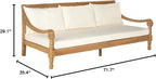 Safavieh Outdoor Collection Pasadena Brown /Taupe Acacia Wood Cushioned Daybed - Image 2