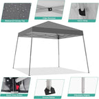 Canopy Tent, 10X10 FT Pop Up Canopy Outdoor Instant Tent Slant Legs - Image 2