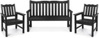 Stoog All-Weather Outdoor Bench & Chairs Set, 3-Piece Patio Furniture Set by Stoog