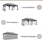 LAUSAINT HOME Semi-Permanent Outdoor Patio Gazebo 10'x20', Heavy Duty Party - Image 9
