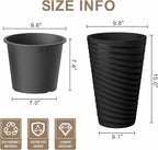 Kante 15 Inch Tall Planter Set of 2, Round Spiral Textured Flower Pots - Image 2